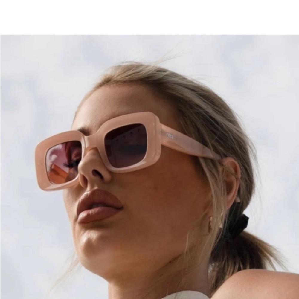 otra bella blush pink oversized square statement sunglasses eyewear new